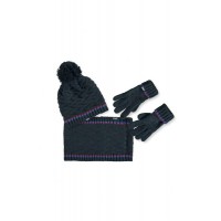 B.Nosy Boys hat,carf and gloves small stripe navy Y207-6915